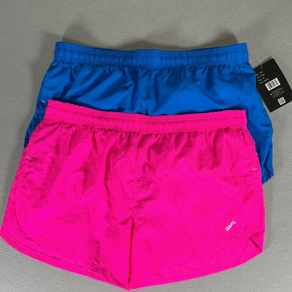 Uzzi Women's Swim Shorts XL Pink Blue Short Inseam Lined Beach 2 Pack NWT - Picture 4 of 15